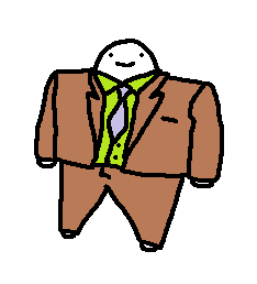 Doodle of a hefty little businessman.